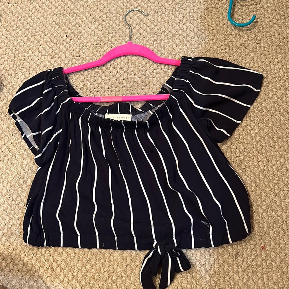 L.A. Hearts blue and white striped top